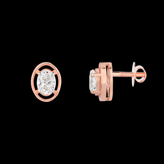 18K Rose Gold Diamond Earrings - 0.651ct VVS-VS-GH