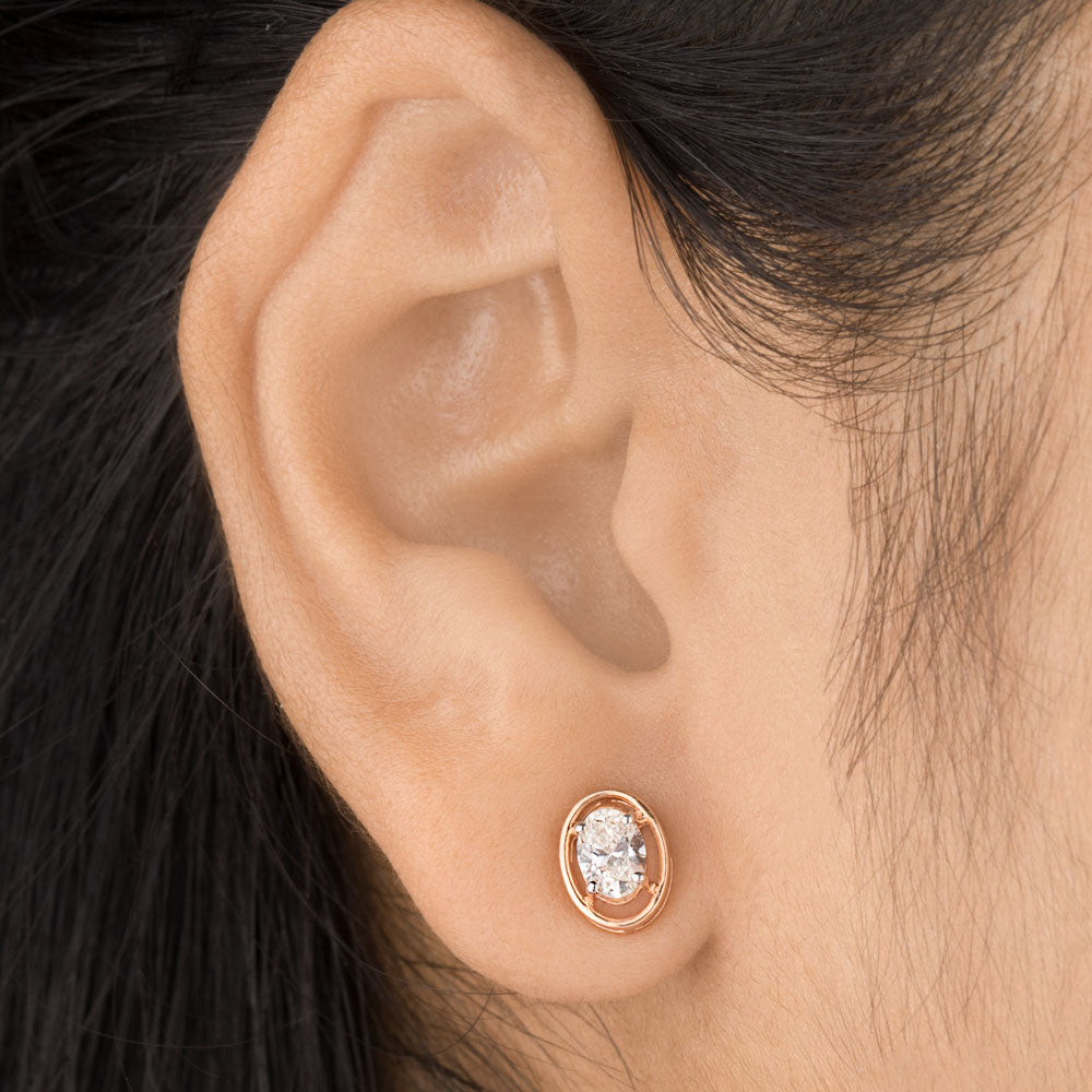 18K Rose Gold Diamond Earrings - 0.651ct VVS-VS-GH