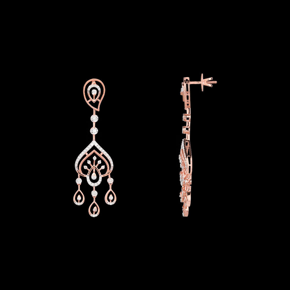 14K Rose Gold Diamond Earrings - 0.801ct VVS-VS-GH