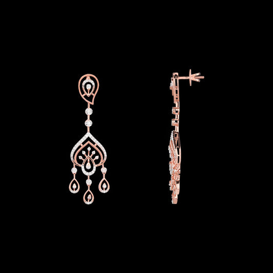 14K Rose Gold Diamond Earrings - 0.801ct VVS-VS-GH