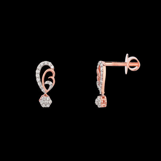 18K Rose Gold Diamond Earrings - 0.285ct VVS-VS-GH