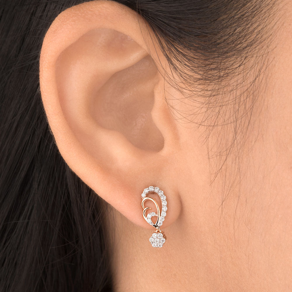 18K Rose Gold Diamond Earrings - 0.285ct VVS-VS-GH