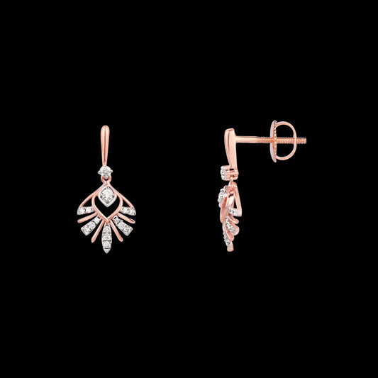 18K Rose Gold Diamond Earrings - 0.249ct VVS-VS-GH