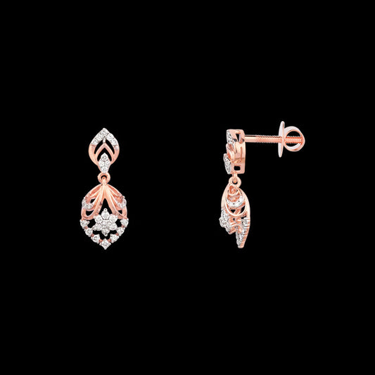 18K Rose Gold Diamond Earrings - 0.324ct VVS-VS-GH
