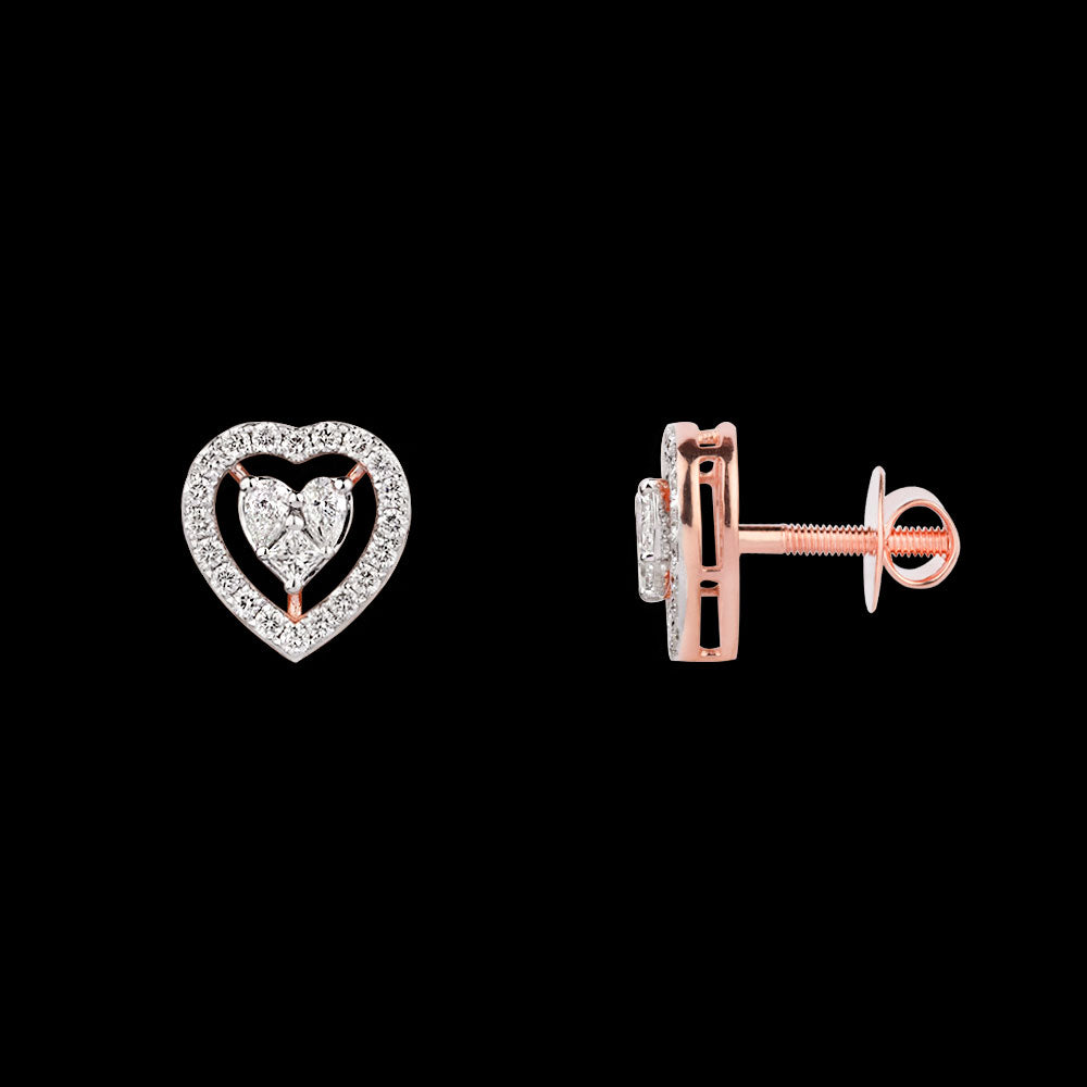 18K Rose Gold Diamond Earrings - 0.561ct VVS-VS-GH