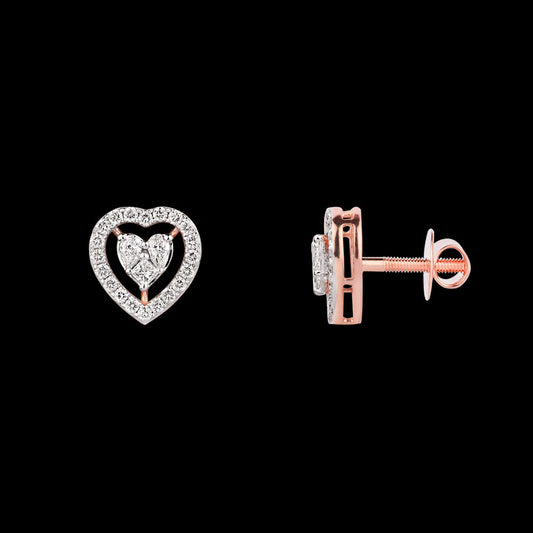18K Rose Gold Diamond Earrings - 0.561ct VVS-VS-GH