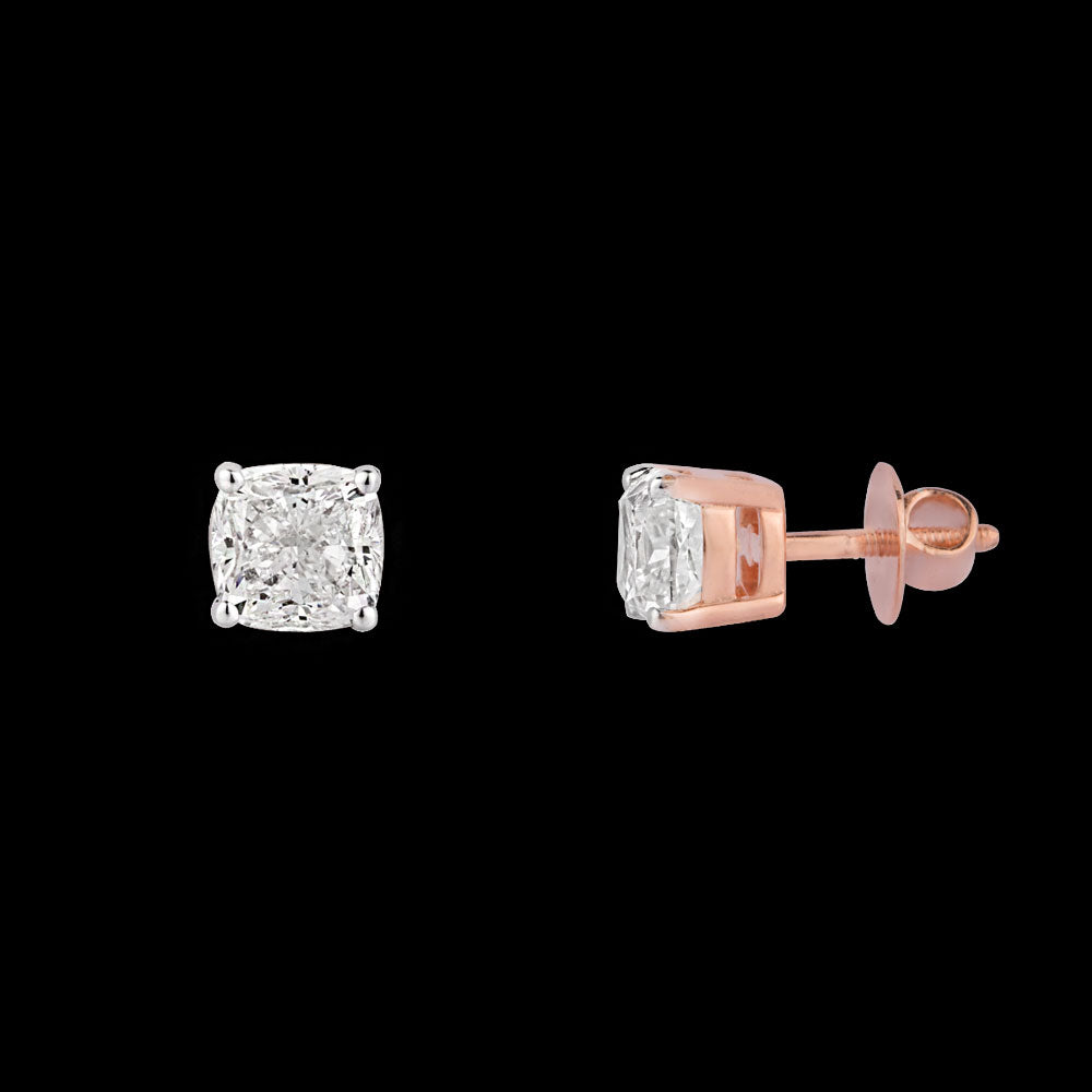 18K Rose Gold Diamond Earrings - 2.013ct VVS-VS-GH
