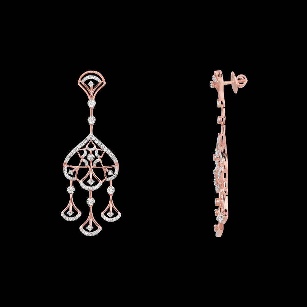 18K Rose Gold Diamond Earrings - 1.167ct VS-SI-FG