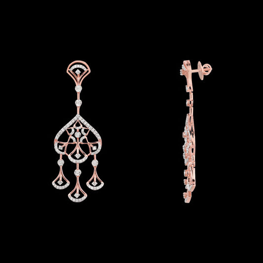 18K Rose Gold Diamond Earrings - 1.167ct VS-SI-FG