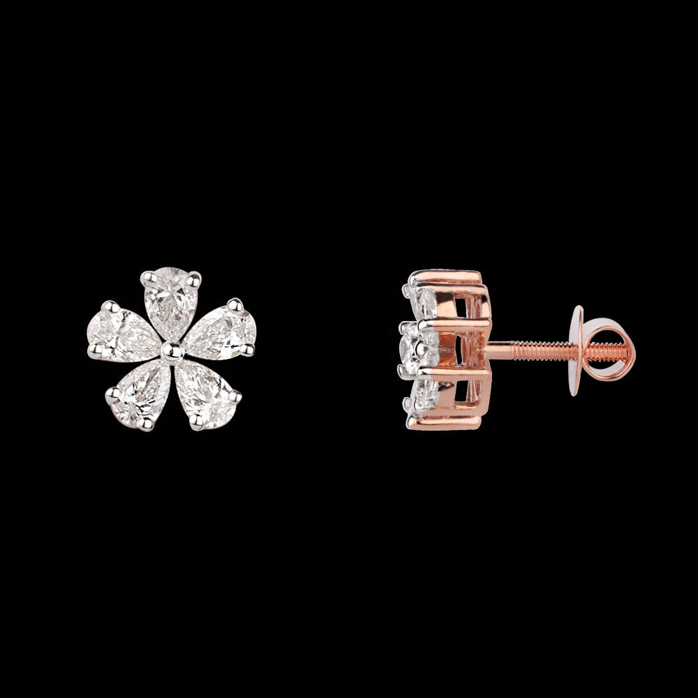 18K Rose Gold Diamond Earrings - 0.78ct VS-SI-FG