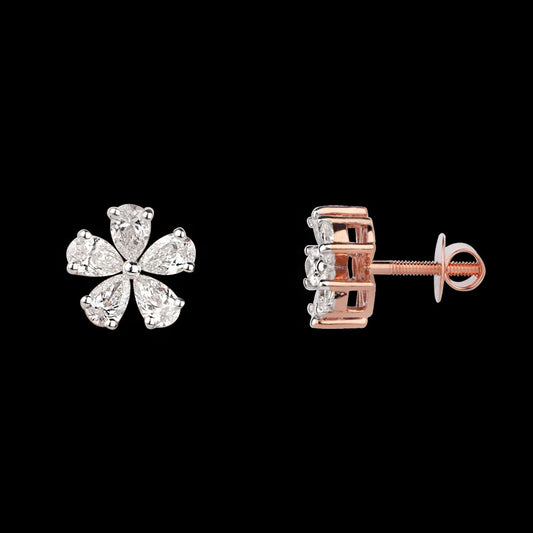 18K Rose Gold Diamond Earrings - 0.78ct VS-SI-FG