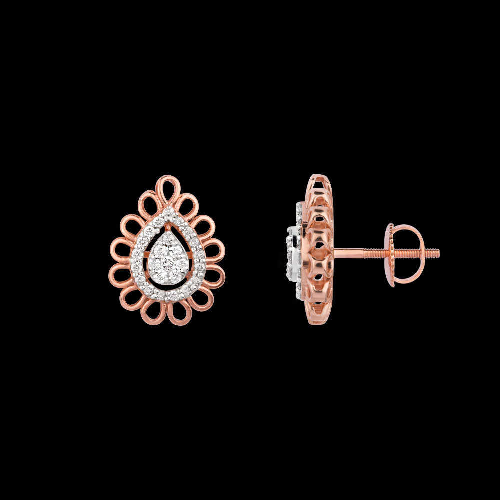 14K Rose Gold Diamond Earrings - 0.309ct VS-GH