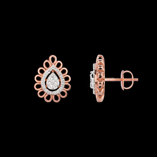 14K Rose Gold Diamond Earrings - 0.309ct VS-GH