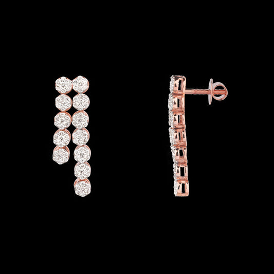 18K Rose Gold Diamond Earrings - 1.448ct VVS-VS-GH