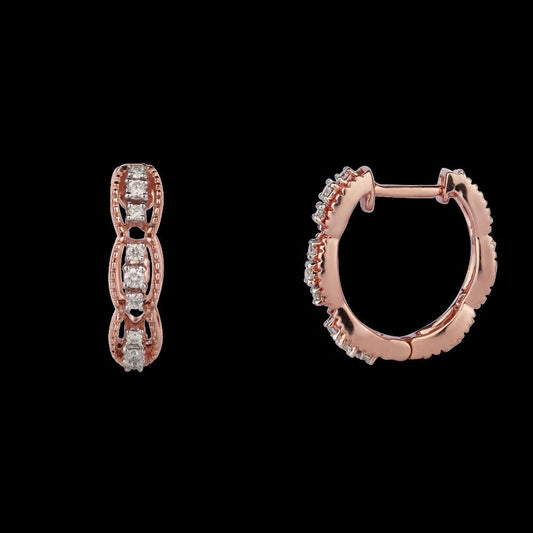 14K Rose Gold Diamond Earrings - 0.19ct SI-GH
