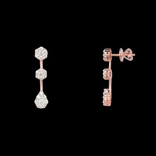 14K Rose Gold Diamond Earrings - 1.14ct VVS-VS-HI