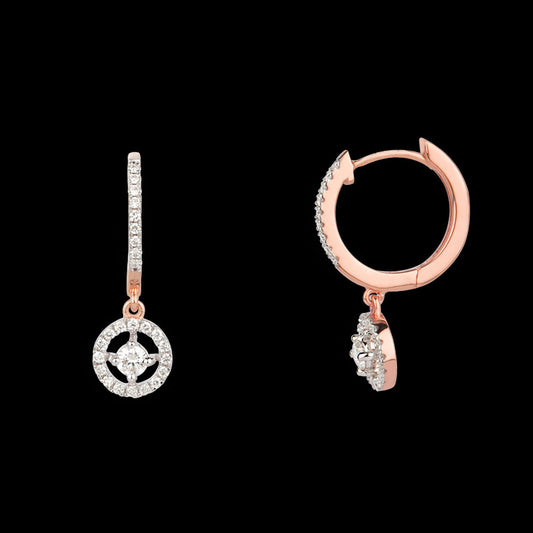 18K Rose Gold Diamond Earrings - 0.33ct VS-GH