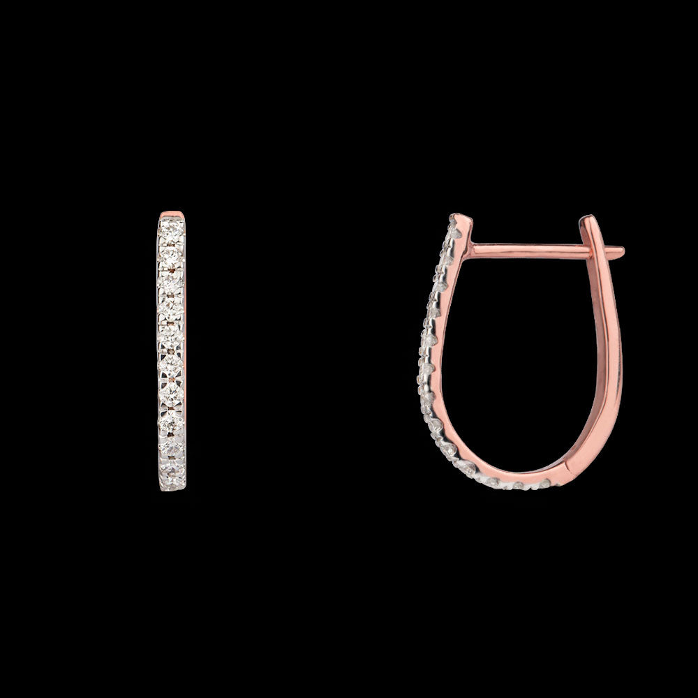 14K Rose Gold Diamond Earrings - 0.46ct VS-GH