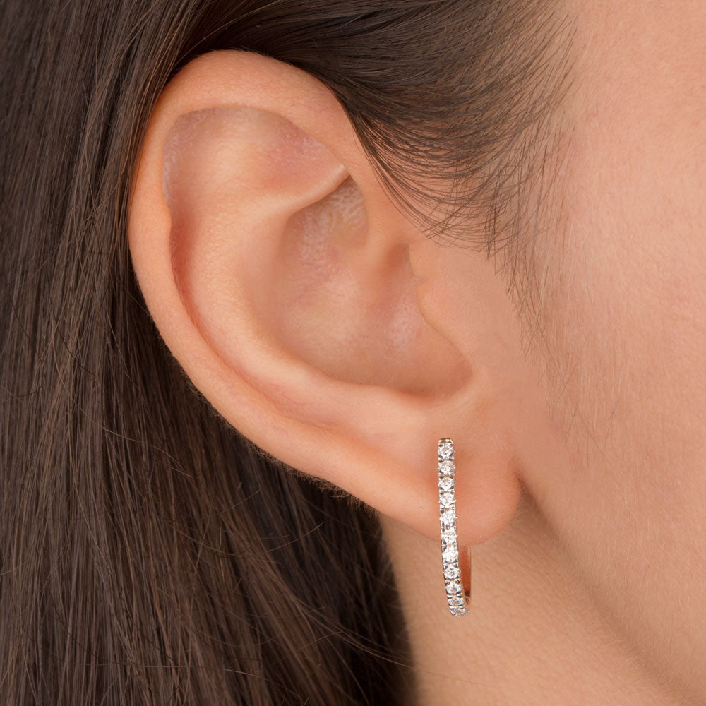 14K Rose Gold Diamond Earrings - 0.46ct VS-GH