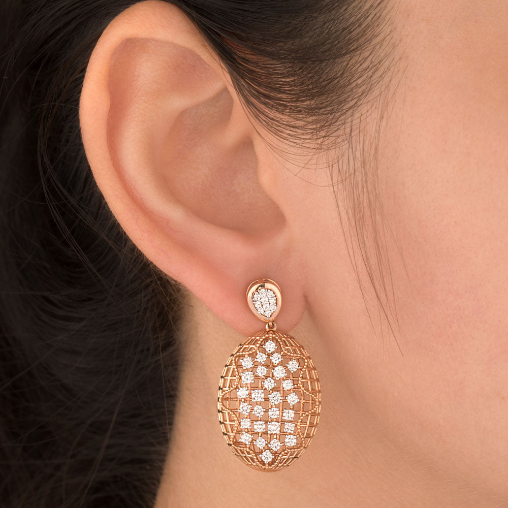 18K Rose Gold Diamond Earrings - 1.4ct VS-GH