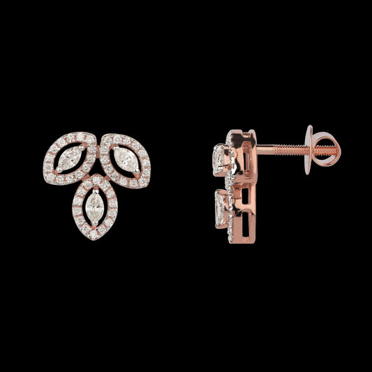 18K Rose Gold Diamond Earrings - 0.55ct VS-SI-FG