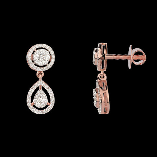 14K Rose Gold Diamond Earrings - 0.9ct VVS-VS-GH