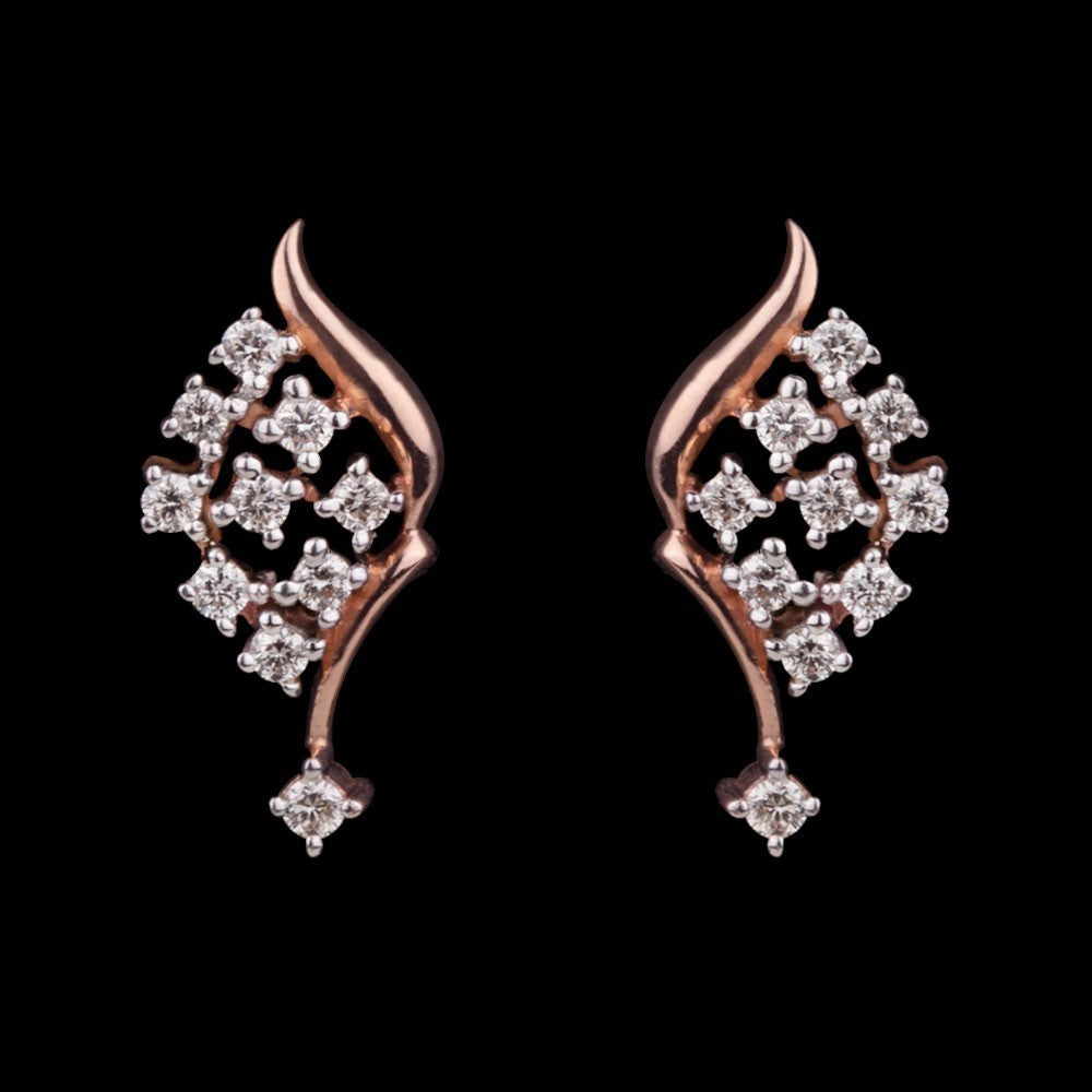 14K Rose Gold Diamond Earrings - 0.26ct VS-SI-IJ