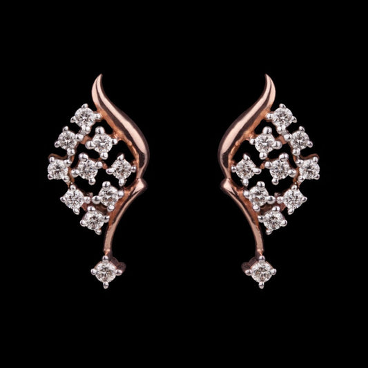 14K Rose Gold Diamond Earrings - 0.26ct VS-SI-IJ