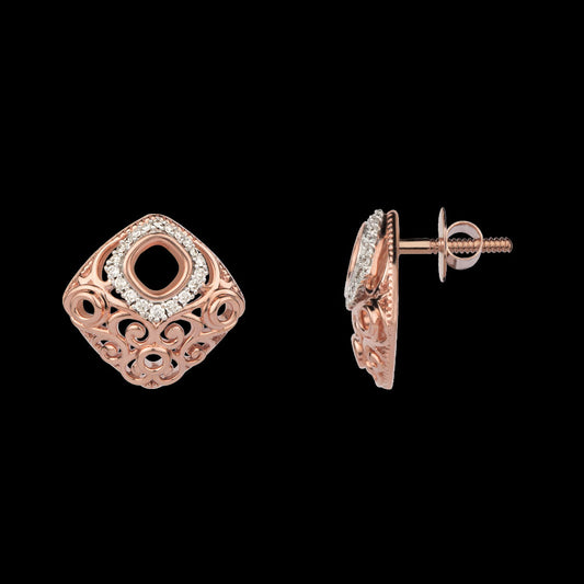 14K Rose Gold Diamond Earrings - 0.37ct VS-SI-HI
