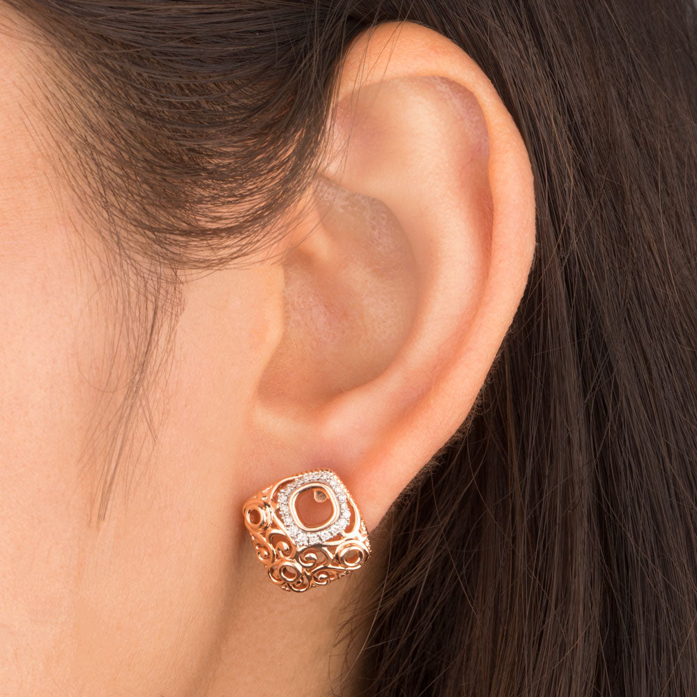 14K Rose Gold Diamond Earrings - 0.37ct VS-SI-HI