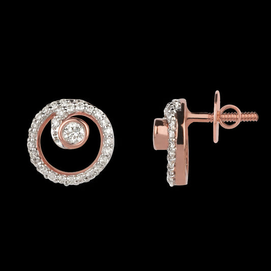 14K Rose Gold Diamond Earrings - 0.31ct VS-SI-FG