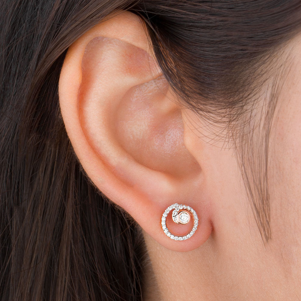14K Rose Gold Diamond Earrings - 0.31ct VS-SI-FG