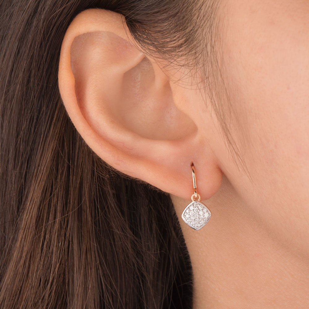 18K Rose Gold Diamond Earrings - 0.331ct VS-SI-GH