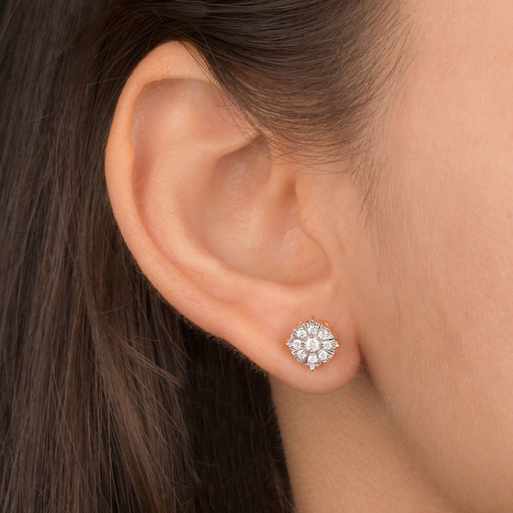 14K Yellow Gold Diamond Earrings - 0.28ct VS-GH