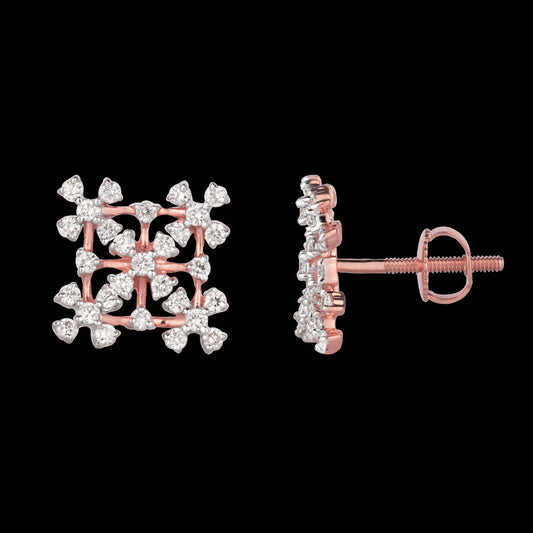 14K Rose Gold Diamond Earrings - 0.47ct VS-SI-HI