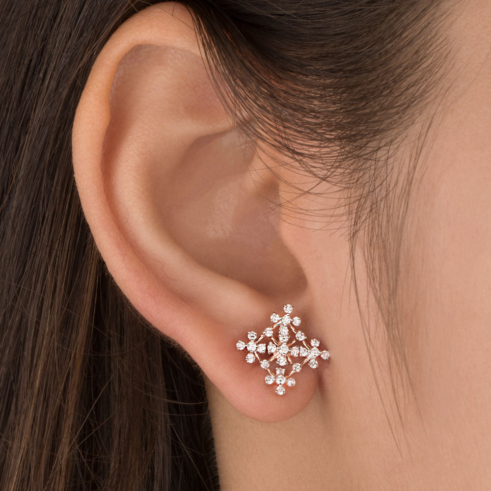 14K Rose Gold Diamond Earrings - 0.47ct VS-SI-HI