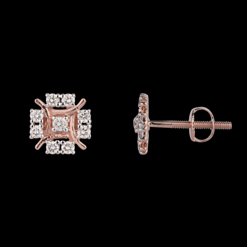 14K Rose Gold Diamond Earrings - 0.3ct VS-SI-HI