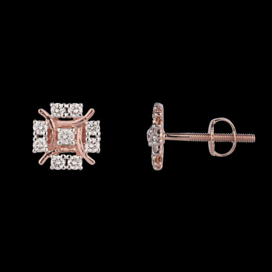 14K Rose Gold Diamond Earrings - 0.3ct VS-SI-HI