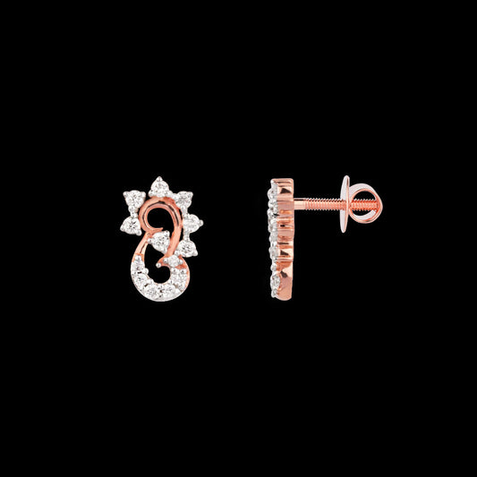 18K Rose Gold Diamond Earrings - 0.151ct VS-SI-EF