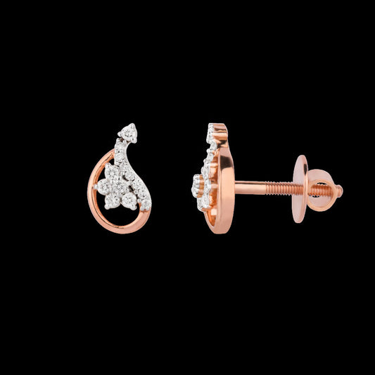 18K Rose Gold Diamond Earrings - 0.127ct VS-SI-EF