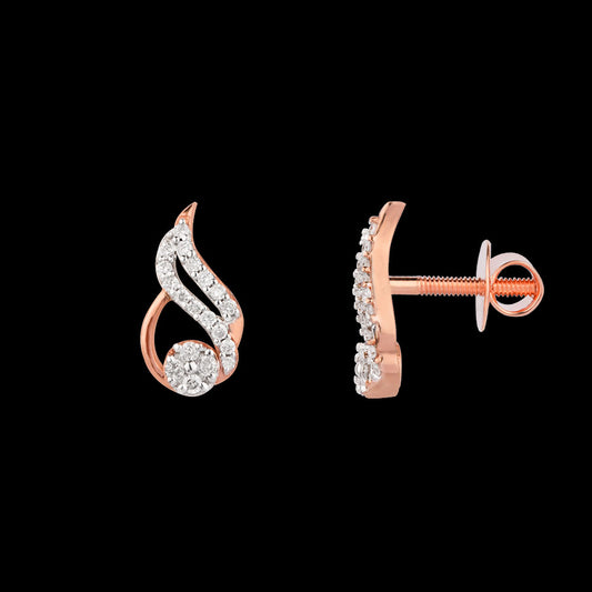 18K Rose Gold Diamond Earrings - 0.17ct VS-SI-EF