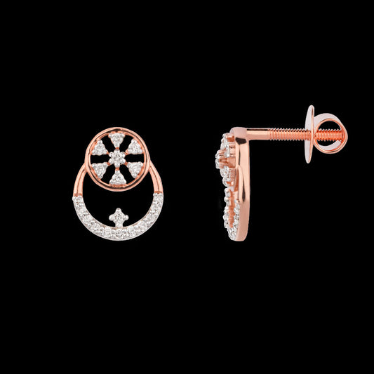 18K Rose Gold Diamond Earrings - 0.255ct VVS-VS-IJ