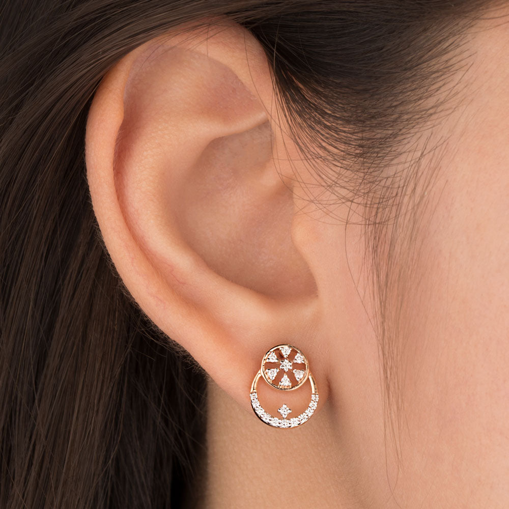 18K Rose Gold Diamond Earrings - 0.255ct VVS-VS-IJ