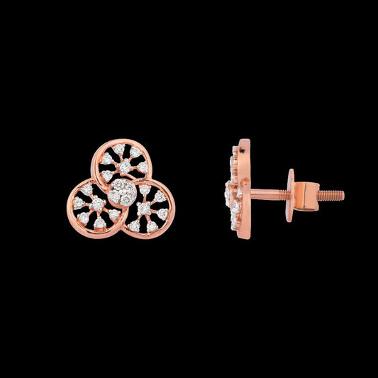 14K Rose Gold Diamond Earrings - 0.203ct VVS-VS-IJ