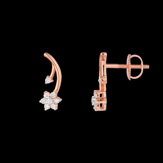 18K Rose Gold Diamond Earrings - 0.129ct VS-SI-HI