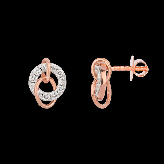 18K Rose Gold Diamond Earrings - 0.178ct VS-SI-HI