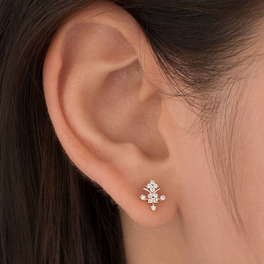 18K Rose Gold Diamond Earrings - 0.157ct VS-SI-HI