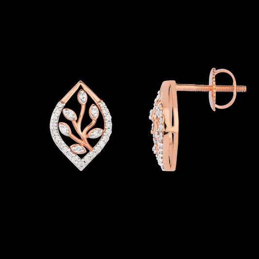 18K Rose Gold Diamond Earrings - 0.261ct VS-SI-HI