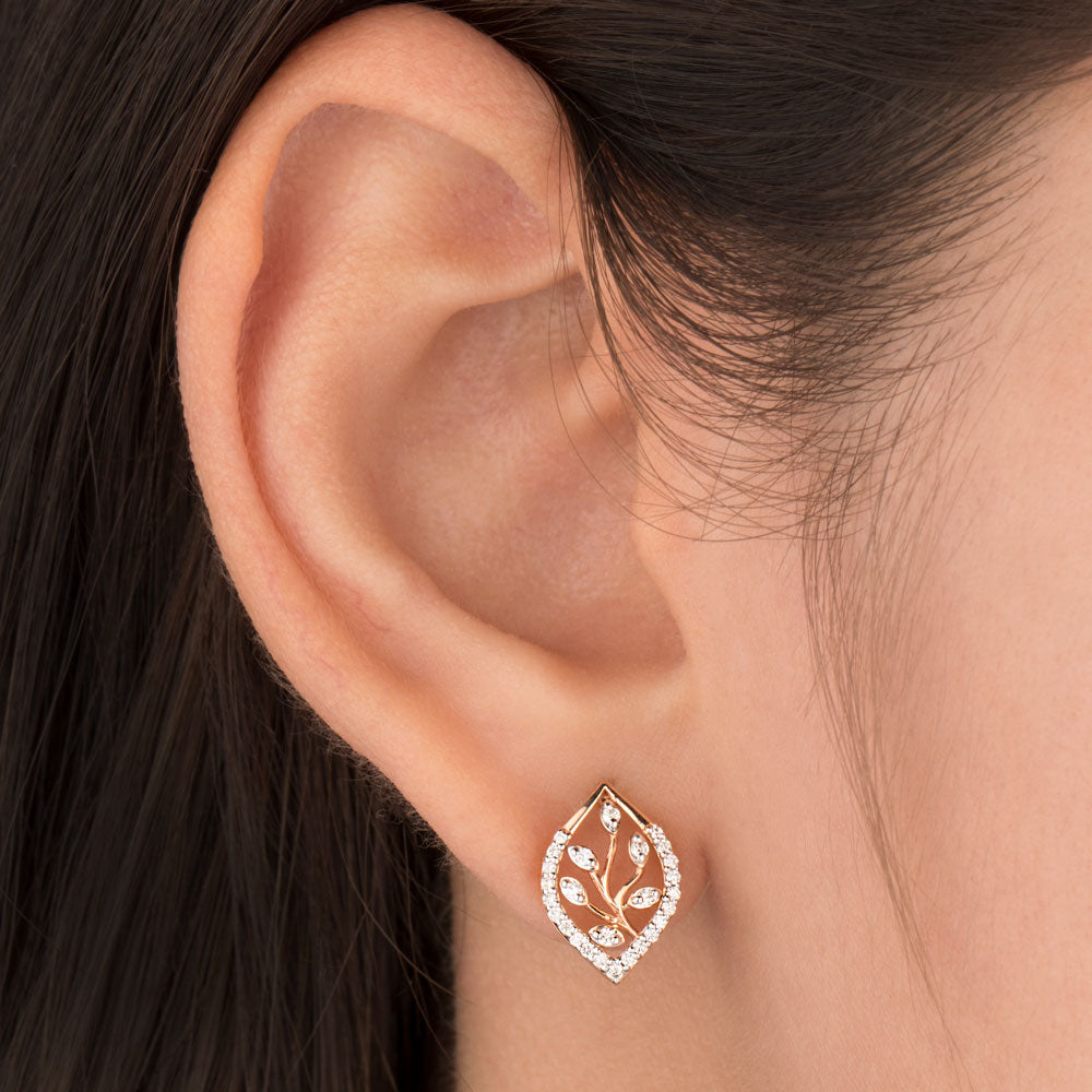 18K Rose Gold Diamond Earrings - 0.261ct VS-SI-HI
