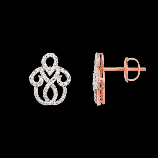 18K Rose Gold Diamond Earrings - 0.656ct VS-SI-FG